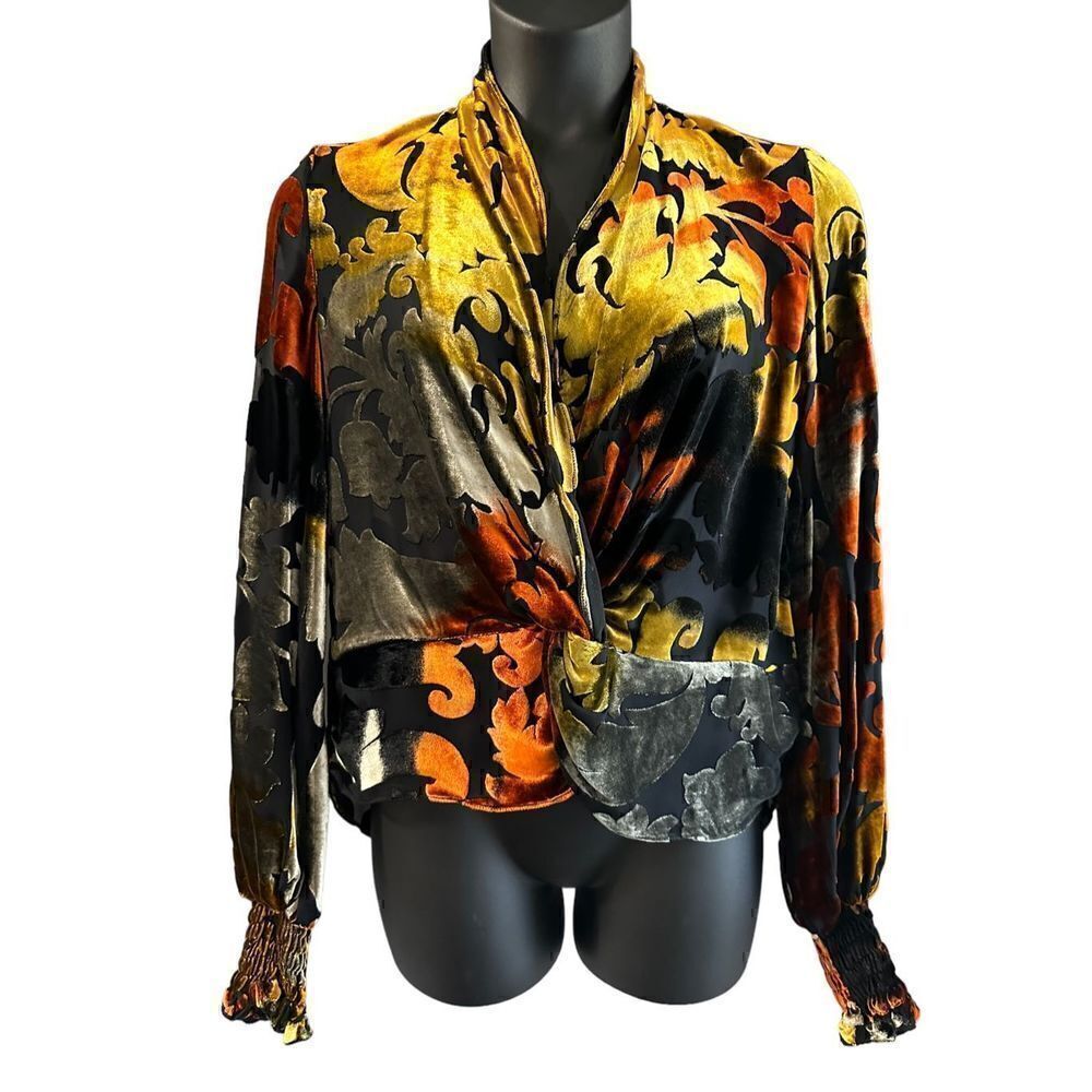 Caroline Constas New York Women's Silk Bette Burnout fabric Blouse Size M 🛑